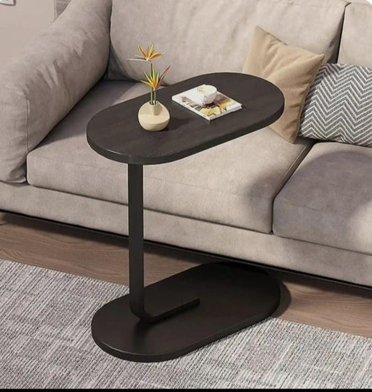 🌑🪵 Modern Black Oval Shap Side Table Coffee Table