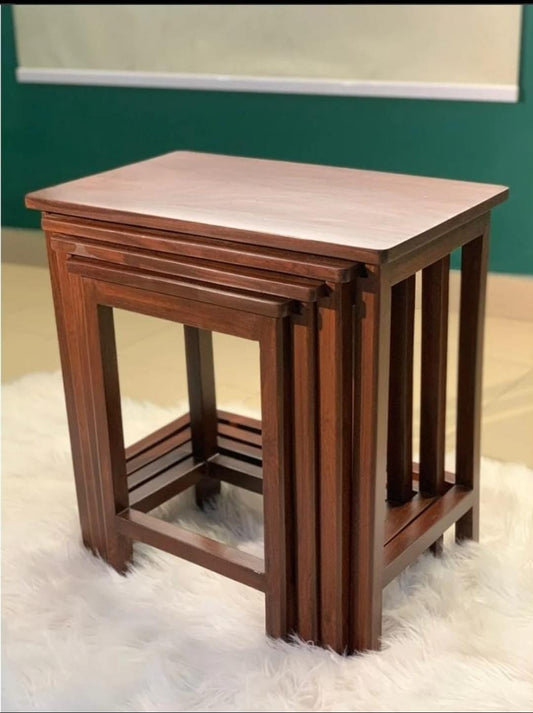 🌳 Chinyoti Solid Sheesham Wood Nesting Tables Set of 4