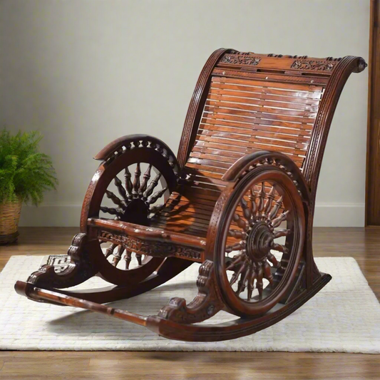 Chinyoti Solid Sheesham Wood 🪵 VICTORIAN ROCKING CHAIR