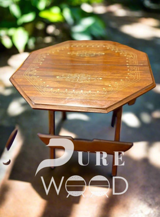 🌳 Solid Sheesham Wood 🪵 Folding Coffee Table 🌿