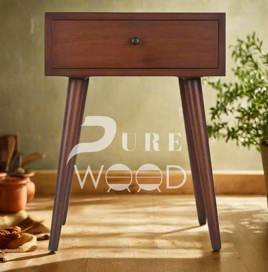 🌳 Decor Therapy Mid Century 1-Drawer Wood Side Accent Table (Brown) 🌿