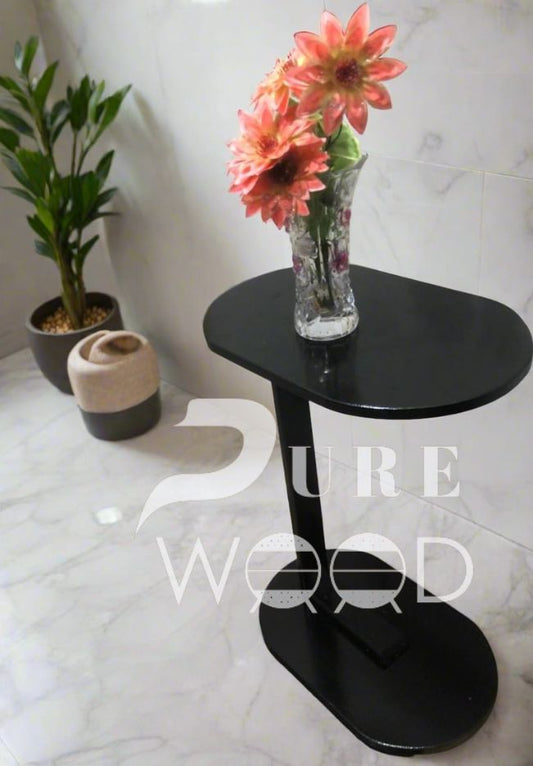 🌑🪵 Modern Black Oval Shap Side Table Coffee Table