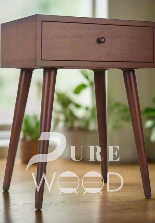 🌳 Decor Therapy Mid Century 1-Drawer Wood Side Accent Table (Brown) 🌿